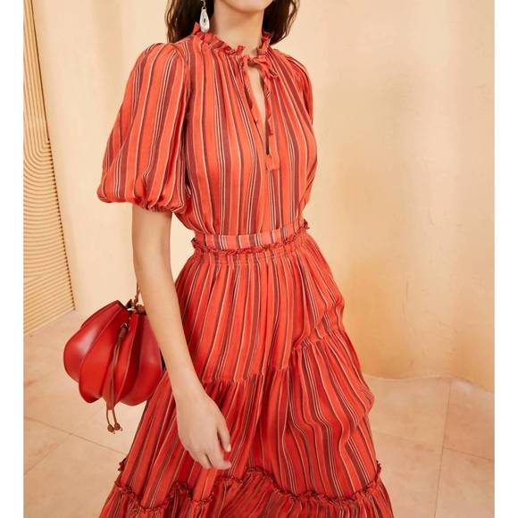 NEW ULLA JOHNSON oona top in porto - Picture 3 of 4